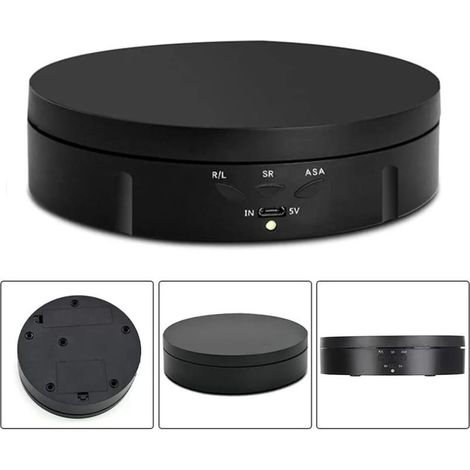 Plateau tournant électrique monobloc de 138 mm de diamètre, plateau tournant à 360 degrés, plateau tournant à gâteau électrique, plate-forme tournante automatique pour photo, vidéo, affichage du produ