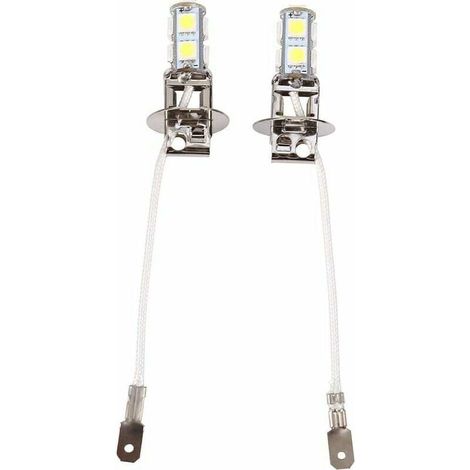Ampoule LED H3 - 6500 K - 9 SMD 5050 - 12 V DC - Pour Feux Anti-brouillard Avant - Par Paquet De 2 (1/5)