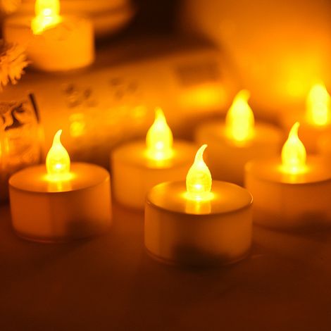 24 Bougies à Led Jaune Effet Flamme (1/3)