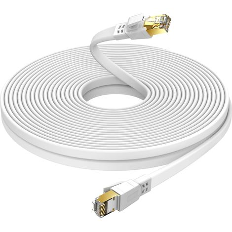 Cat8 Câble Ethernet 25m 40 Gbit/s Plat RJ45 blindé (1/5)