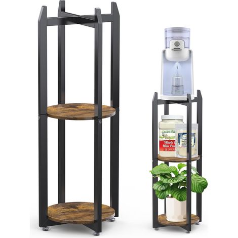 1 Support Distributeur Eau 3 Niveaux, Métal Stable 22,7kg, Pieds Réglables, Pour Salon Café Bureau