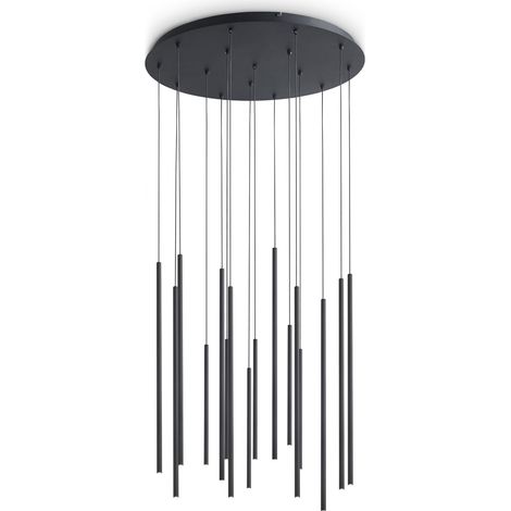 Ideal Lux Lampada da terra moderna Look 16 luci LED integrato nero vetro metallo