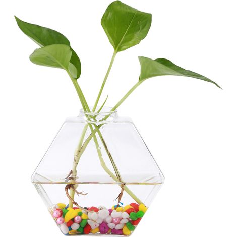 Transparente Hängevase (sechseckige Form)