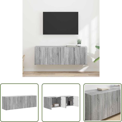 Holzschrank - TV-Wandschrank 2 pcs Graues Sonoma 59,5 x 31 x 40 cm (1/5)