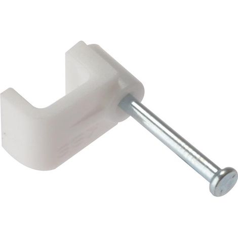 ForgeFix FCC1W Cable Clip Flat White 1.00mm Box 100 FORFCC1W (1/3)
