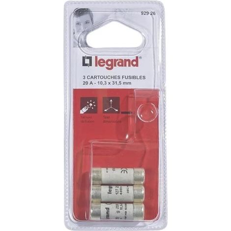Legrand Modello Fusibile domestico con indicatore 20 A confezione da 3