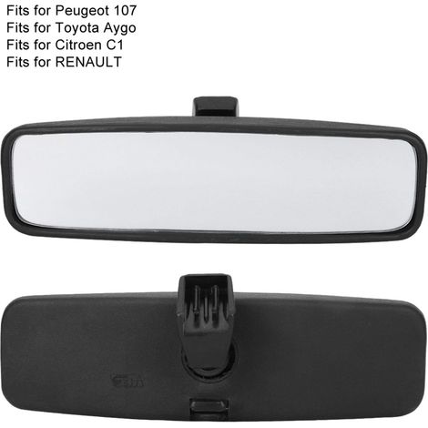 Rétroviseur intérieur — Modèle C1 — Rétroviseur de voiture, miroir intérieur avec boîtier en ABS (Réf. pièce : 814842), Compatible avec les modèles 107/206/106 (1/4)