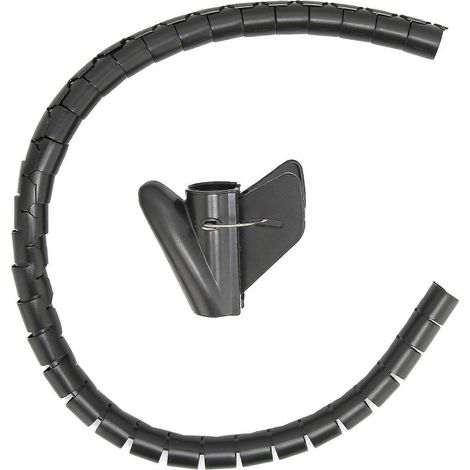 Kabelkanal-Organizer, Spiralkabel-Management-Rohr, offene Ausführung mit Clip, 10 Meter, Schwarz, Durchmesser 10 mm