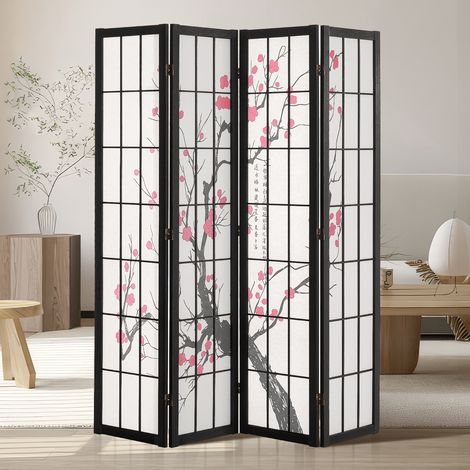 VEVOR Divisorio per Ambienti a 4 Pannelli, Divisorio per Privacy Pieghevole in Legno per Interni, Divisori Giapponesi, Divisorio Decorativo Portatile, Separazione di Ambienti, Casa, Camera da Letto (1/5)