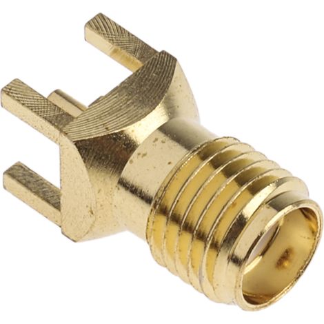 Connecteur coaxial RS PRO Femelle Droit, raccordement A souder Montage sur CI ( Prix pour 1 ) (1/3)