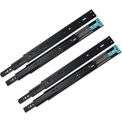 2 paires Coulisse Tiroir avec Amortisseur, Glissières Soft-Close pour Tiroirs, Charge Lourde, Extension Complète, 40cm (1/5)