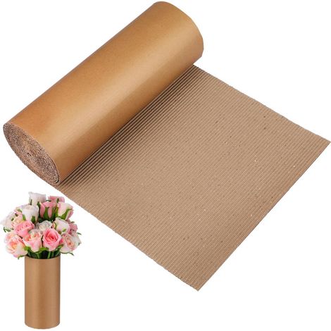 Rouleau Carton Ondulé Kraft Marron 500x30cm Papier Carton pour Emballage, Expédition, Stockage et Bricolage (1/5)