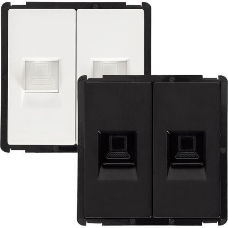 Toma RJ45 Cat 6 Doble Internet Modern Blanco