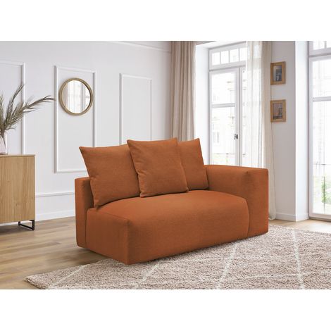 BOBOCHIC - Chauffeuse 2 places avec accoudoir pour canapé modulable VOLTAIRE tissu chiné Angle droit  Orange (1/5)