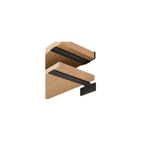 Lot de 2 supports d'étagère 15cm Capacité de charge 75kg, supports muraux robustes en métal noir pour étagères (1/5)