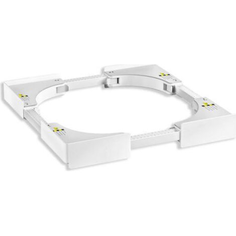 Kit di impilamento universale, staffa di collegamento per lavatrice e asciugatrice, kit di impilamento per lavatrici con cinghie a cricchetto, misura regolabile (49,5-72 cm) bianco