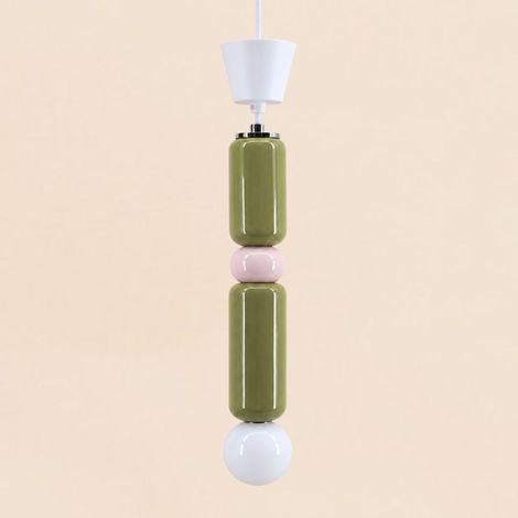 Suspension design en céramique et verre 44cm (1/5)