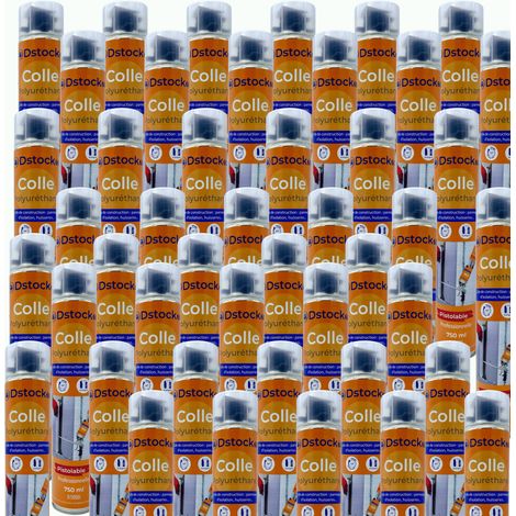 DSTOCK60- 48 colles de montage polyuréthane pistolable - Colle polyuréthane non expansive - Pour le collage et montage de matériaux isolants, panneaux XPS et EPS, rouleaux d'étanchéité toiture bitume…