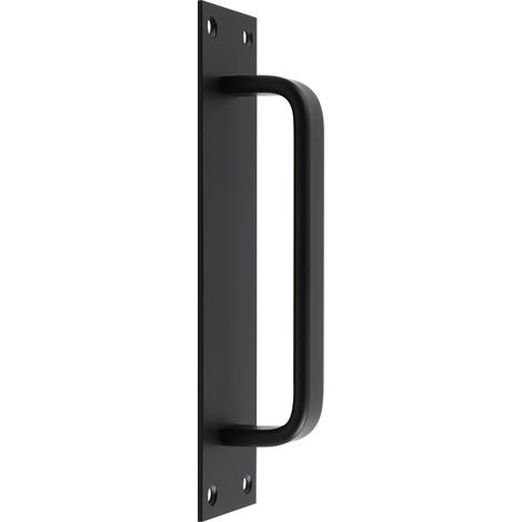 Boutons et poignées de meubles,2pcs Poignée de porte de grange en alliag de zinc - poignées de porte d'armoire (noir)，20cm (1/5)