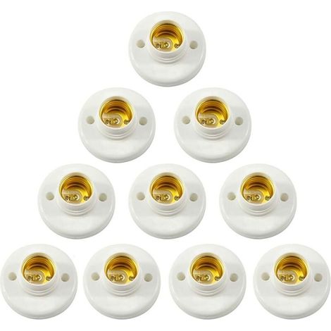 E27 Support De Lampe -DOUille a Vis Plastique Murale Adaptateur de Convertisseur de base d'ampoule LED Supports pour Ampoule E27 -DOUille à vis Ronde en Plastique pour -DOUille D'ampoule 10PCS-DOU
