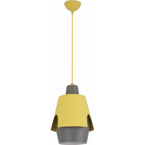 Suspension Candellux Falun Ø22 jaune/gris E27 métal