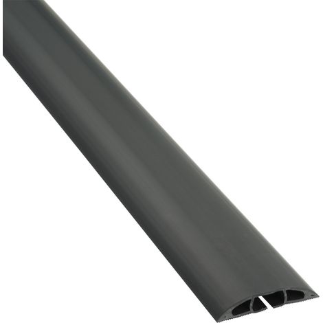 D-Line CC-1 Canalina Pavimento, Canalina Cavi, Canalina Passacavi Calpestabile, Passacavo a Pavimento - Cavità per cavi = 17mm (Larghezza) x 9mm (Altezza) - 1,8m Lunghezza - Nero (1/4)