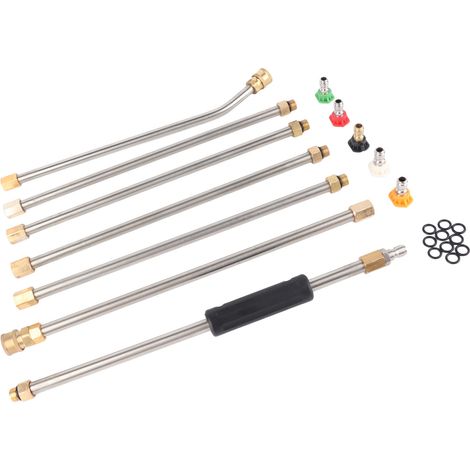 Kit de rallonge pour nettoyeur haute pression avec 5 embouts pour l'irrigation des jardins, pelouses et exploitations agricoles