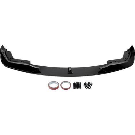 Spoiler delantero, plástico ABS, fácil instalación, negro brillante. (1/2)