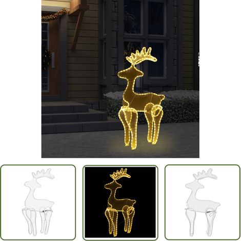 Décoration de Noël Cadeaux de Noël de renne avec maille 306 LED 60x24x89 cm 53727 (1/5)