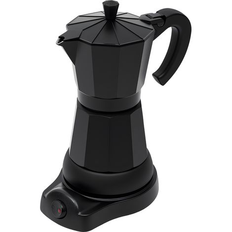 Cafetière moka électrique 480 W, 300 ml - Cafetière italienne en alliage d'aluminium, poignée anti-brûlure, 220-240V, noir, pour maison et bureau (1/5)