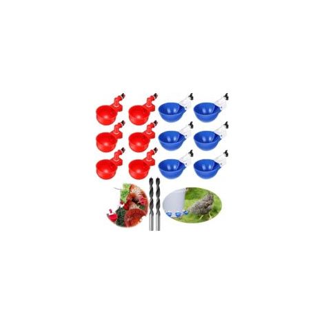 12 pcs Abreuvoir Poules Automatique DIY Abreuvoir Poules Kit avec 1 Foret, Abreuvoir Volaille pour l'eau de Boisson des Poulets, Canards, oies et Autres volaillesAbreuvoir et mangeoire pour basse-cou