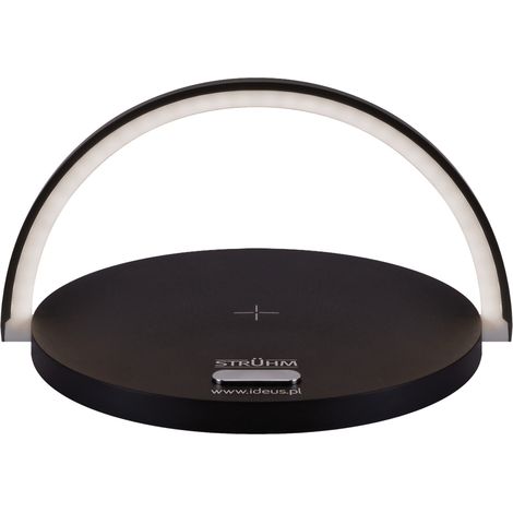 Lámpara de escritorio LED con cargador inductivo, luz regulable e interruptor táctil, color negro, Saturn Ideus 03863 (1/2)