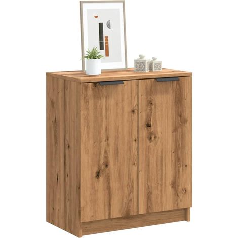 Vidaxl – Armoire à chaussures chêne artisanal – Bois d'ingénierie – 2 portes – Dimensions 59 x 35 x 70 cm – Design élégant pour intérieur (1/6)