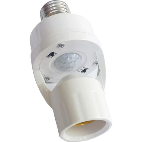 Douille de lampe à détecteur de mouvement PIR réglable - Adaptateur pour ampoule E27 avec allumage/extinction automatique pour la sécurité domestique et les économies d'énergie (1/5)