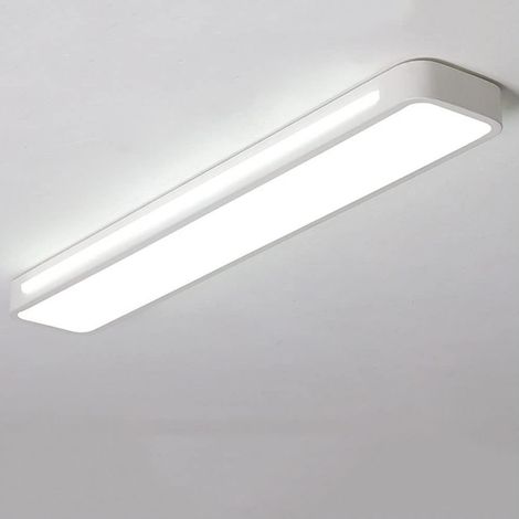 TrAdE Shop Traesio - Plafoniera Led 16w Moderno Bianco Soffitto Rettangolare Striscia Luce 6500k 50187 - (1/5)