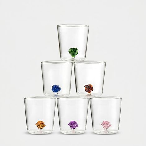 Set de 6 verres artisanaux en verre Made in Italy Il Nodo dell'Amore (1/3)