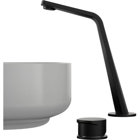 Waschtischarmatur Bernstein XELO-Flex 260 hoher Auslauf Schwarz matt