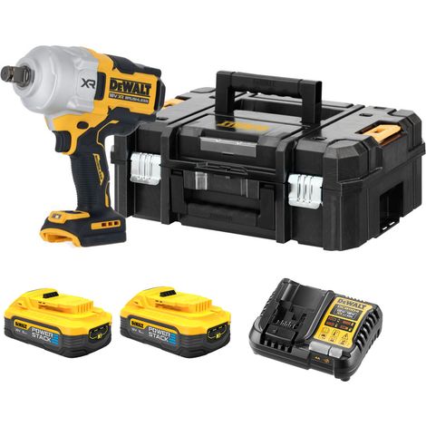 Dewalt DCF964H2T 18V XR Brushless 3/4 Hog Ring Premium High Torque Impact Wrench PowerStak Kit - 2x 5Ah PowerStack Batteries, Charger & TSTAK II Case