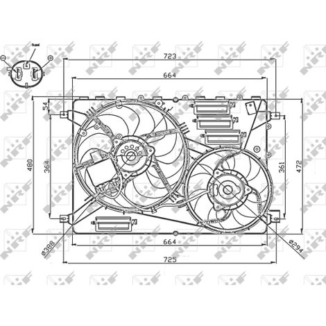 Ventilateur, refroidissement du moteur NRF 47755 LAND ROVER LR024292 LR045248