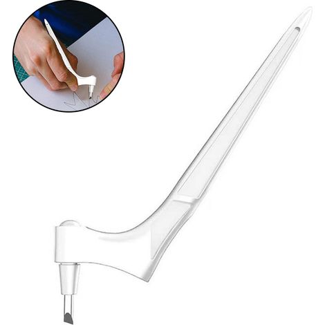 Cutter Rotatif 360° - Règle Triangle Pour Travaux Manuels - Kit Complet Avec 3 Lames En Acier Inoxydable - Pour Papier Vinyle Carton (1/5)
