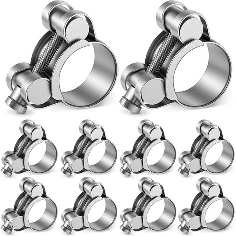 10er-Pack T-Bolzen-Rohrschellen-Set aus verstellbarem Edelstahl 304 zum Schutz vor Rost, 0,91"-0,98", 23-25 mm