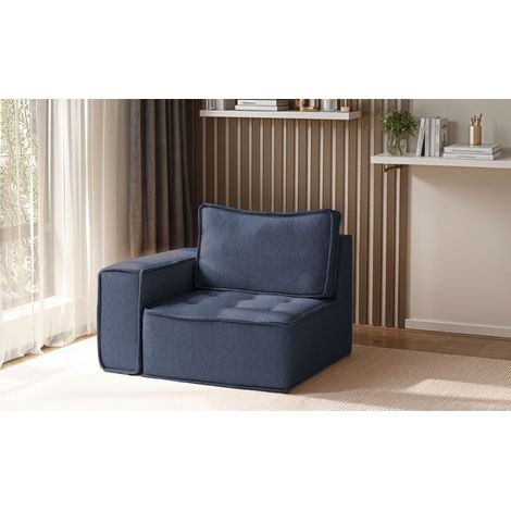 Sessel SANDE 1-Sitzer Modul Stoff Raven Blau Seite Links (1/5)