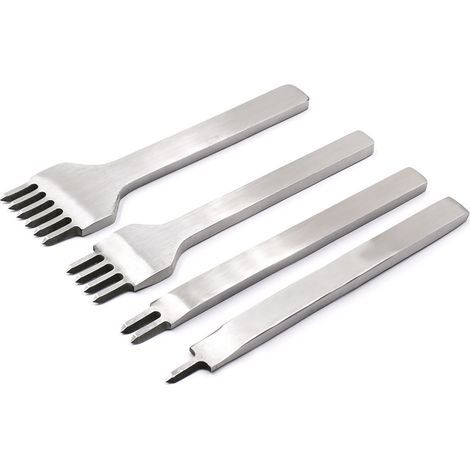 Lederlochwerkzeug-Set, DIY-Lederset, Lederhandwerks-Lochwerkzeuge, Krallenlocher, Rautenstich-Lochband, für DIY-Lederhandwerkslöcher, 4 Stück (4 mm) (1/5)
