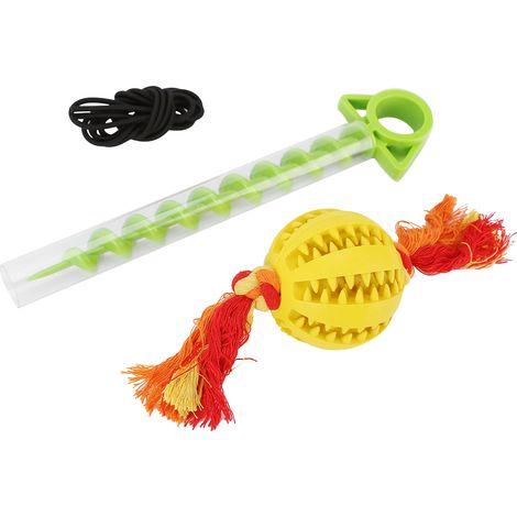Hunde-Zahnreinigungsspielzeug, aus bissfestem Gummi, gelber Ball, 8 cm (1/5)