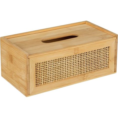 Naturrattan- und Bambusbox – im Bohème-Stil, 25 × 10 × 13 cm, hohe Qualität
