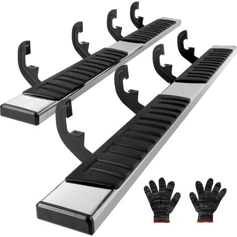 Marchepieds 6 pouces pour Chevrolet Silverado 1500 cabine double, acier inoxydable 201, 500 lb, 2 pièces pour modèles 2019-2024 (1/5)