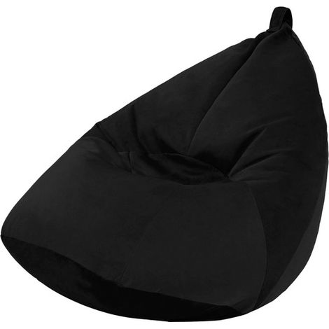 Pouf d'intérieur ergonomique en velours – Chaise longue design XL 90x85 cm – Poignée de transport – Confort optimal pour salon (1/5)