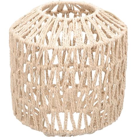 Macrame Lampshade Handmade Woven Paper Rope Style Hanging Chandelier Decoration for Living Room Bedroom (1/3)