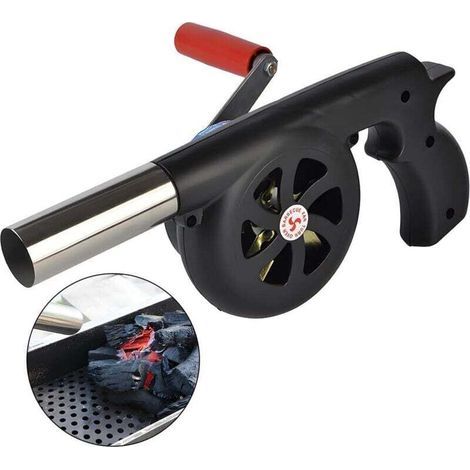 Manueller Grilllüfter, Grillventilator, geeignet für Grillen im Freien, Kamin, Camping, als Feuerbalg für Grillfeuer, Handkurbelwerkzeug (1/4)
