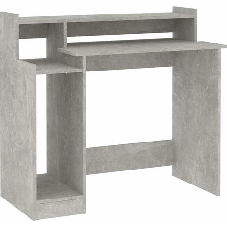 vidaXL Scrivania con Luci LED Grigio Cemento 97x45x90cm in